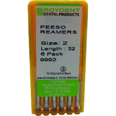 Roydent Dental Peeso Reamer Drills, Size #2, 32mm, Stainless Steel, 6/Pack thumbnail 6