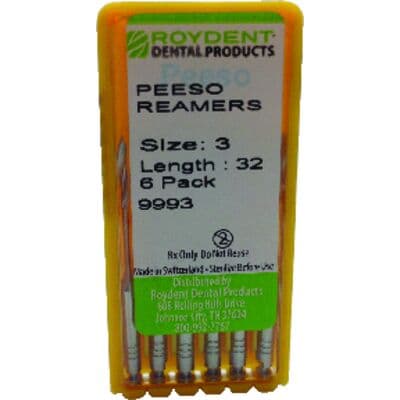 Roydent Peeso Reamer, Size #3, 32 mm, Stainless Steel, 6/Pkg, 9993 thumbnail 8