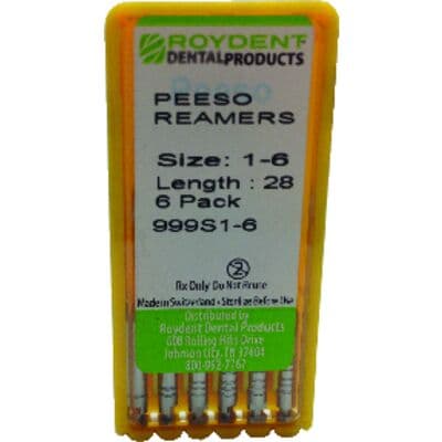 Roydent Dental Peeso Reamer Drills, 28mm, Sizes #1-6, 6/Pkg thumbnail 3