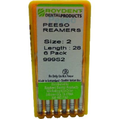 Roydent Peeso Reamer, Size #2, 28mm, Stainless Steel, 6/Pk (999S2) thumbnail 4