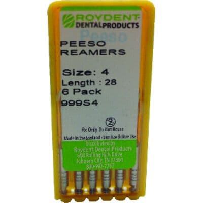 Roydent Peeso Reamer, 28mm, Size #4, Stainless Steel, 6/Pack thumbnail 5