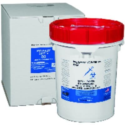 Isolyser SMSm 5 Gallon Mail-Back Sharps and Red Bag Medical Waste Disposal System, White with Red Lid, 1/Pkg, SMSM5G thumbnail 9