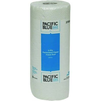 Pacific Blue Preference Perforated Roll Towels, White, 8-13/16" x 11", 250 Sheets/Roll, 12 Rolls/Carton, GPC 27700 - Pacific Blue Perforated Roll Towels - Preference Perforated Roll Towels – 12/Carton, 250 Sheets/Roll - Image 1