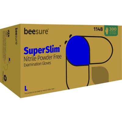 BeeSure SuperSlim Nitrile Examination Gloves, Powder-Free, Non-Sterile, Large, Cobalt Blue, 300/Box, BE1148 thumbnail 17