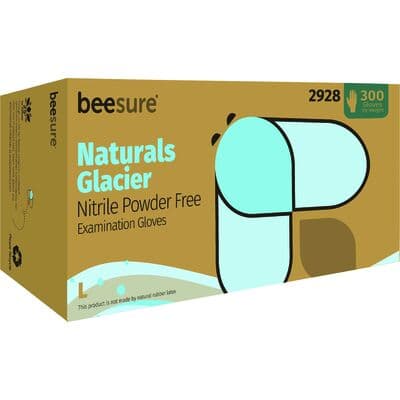 BeeSure Naturals Glacier Nitrile Exam Gloves, Powder Free, Non-Sterile, Large, Glacier Blue, 300/Box, BE2928 thumbnail 17