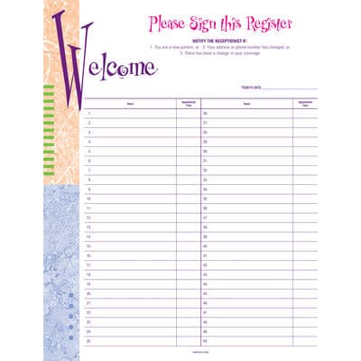 ColorForms™ Colorblocks Sign-In Sheet, 8-1/2" W x 11" H, 100 Sheets/Pkg thumbnail 2