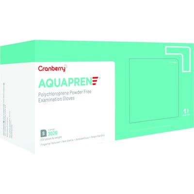 Cranberry AquaPrene Chloroprene Exam Gloves, Powder-Free, Non-Sterile, Small, Aqua Blue, 200/Box, CR3026 thumbnail 12
