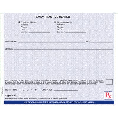 Maine Prescription Blanks, 1-Part, Personalized, 5-1/2" W x 4-1/4" H, 100 Sheets/Pad, 5 Pads/Pkg, 01KEZKNSW7Q88SJ6049C88H6A6 - Maine Prescription Blanks – 1 Part,  Personalized, 5-1/2 W x 4-1/4 H, 100 Sheets/Pad, 5 Pads/Pkg - Form - Image 1