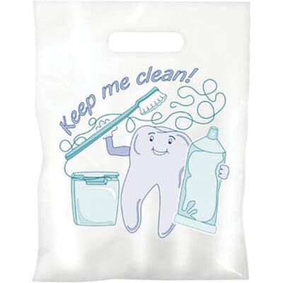 2-Color Supply Bags, Nonpersonalized, 9" W x 13" H, White, 100/Pkg thumbnail 2