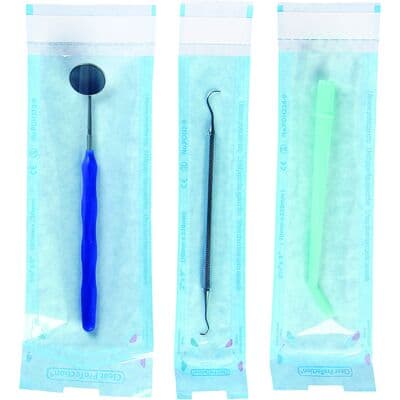 Plasdent Dual Indicator Sterilization Pouches, Self-Seal, 2" x 9", for Hand Instruments, 200/Pkg - Dual Indicator Sterilization Pouches - 2" x 9", For Hand Instruments, 200/Pkg - Image 1
