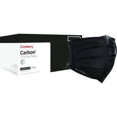 Cranberry Carbon ASTM Level 3 Earloop Face Mask, 4-Ply, Black, 50/Box, C2900K thumbnail 23