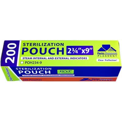 Plasdent Dual Indicator Sterilization Pouches, Self-Seal, 2.75" x 9", for Handpieces and Hand Instruments, 200/Box thumbnail 2