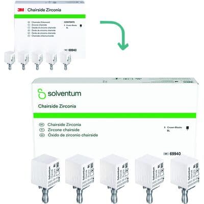 Solventum™ (3M™) Chairside Zirconia CEREC Crown Block Refill, Shade A2, 20mm, 5/Pkg, 69942 thumbnail 15