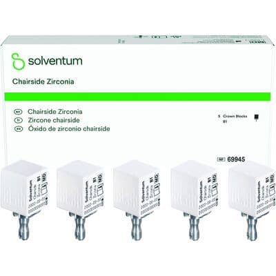 Solventum (3M) Chairside Zirconia CEREC Crown Block, Shade B1, 20mm, 5/Pk, 69945 thumbnail 16