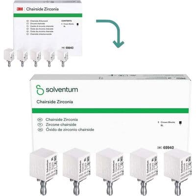 Solventum Chairside Zirconia for CEREC Bridge Blocks, 39mm, Shade A3, 3/Pkg, 69951 thumbnail 17