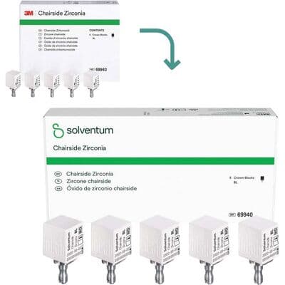 Solventum Chairside Zirconia Bridge Block for CEREC, 39mm, Shade B1, 3/Pk, 69953 thumbnail 17