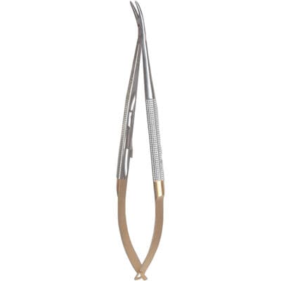 Castroviejo Needle Holder, Curved Beak, Round Handle, 5.5" thumbnail 4