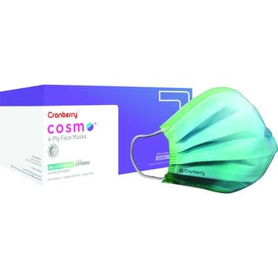 Cranberry Cosmo Procedure Face Mask, ASTM Level 3, 4-Ply, Earloop, Galactic Green, 50/Box, C2700GG thumbnail 24
