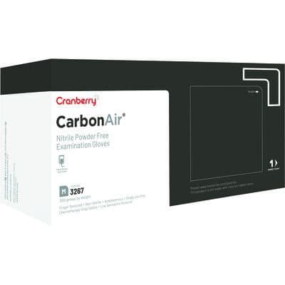 Carbon Air Nitrile Exam Gloves, Powder Free, Non-Sterile, Medium, Black, 300/Box, CR3267 thumbnail 18