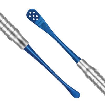 TBS Dental Surgical Periosteal Elevator, Double End, Large/Small, Perforated, Titanium-Coated Tips - Surgical Periosteal Elevator – Large/Small, Perforated, Titanium-Coated Tips, Double End - Surgical Periosteal Elevator – Large/Small, Perforated, Titanium-Coated Tips, Double End - Image 1