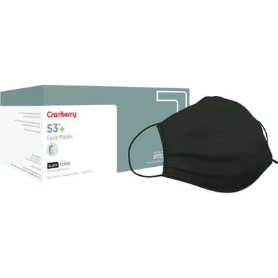 Cranberry S3+ ASTM Level 3 Procedure Face Mask, Black, Ear Loop, 50/Box, S3160K thumbnail 27