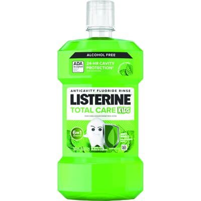 Listerine Smart Rinse Kids Anticavity Fluoride Mouthwash, Alcohol Free, Mint Shield, 500 ml Bottle, 6/Case thumbnail 2