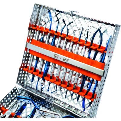 TBS Dental 3D Surgical Instrument Kit with Sterilizable Cassette, 20 Pieces thumbnail 3