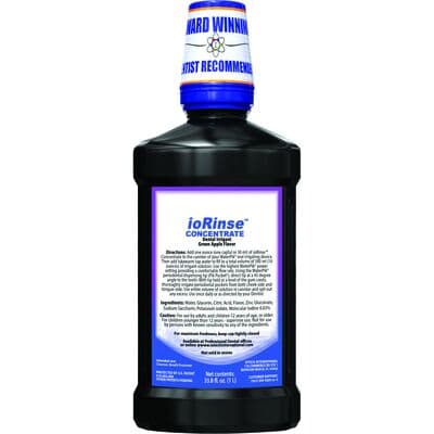 ioRinse Concentrate Professional Dental Irrigant, Alcohol Free, Green Apple, 1 Liter Bottle, 12/Pkg - ioRinse Concentrate Professional Dental Irrigant – Alcohol Free, 1 Liter Bottle, 12/Pkg - Green Apple - Image 1