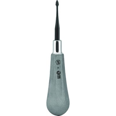 TBS Dental Surgical Elevator, Spade, Offset Angled, Titanium Nitride-Coated Tip, BTG Handle, Single End - Surgical Elevator – Spade, Offset Angled, Titanium-Coated Tips, BTG Handle, Single End - Surgical Elevator – Spade, Offset Angled, Titanium-Coated Tips, BTG Handle, Single End - Image 1