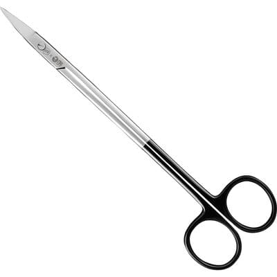 Dean Surgical Scissors, Curved, Micro-Serrated, Stainless Steel, 1/Pkg thumbnail 3