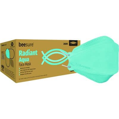 BeeSure Radiant Procedure Face Mask, ASTM Level 3, Aqua, 40/Box, BE2600 thumbnail 11
