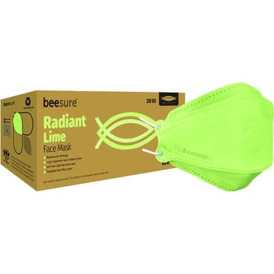BeeSure Radiant Procedure Face Mask, ASTM Level 3, Lime, 40/Box, BE2610 thumbnail 11