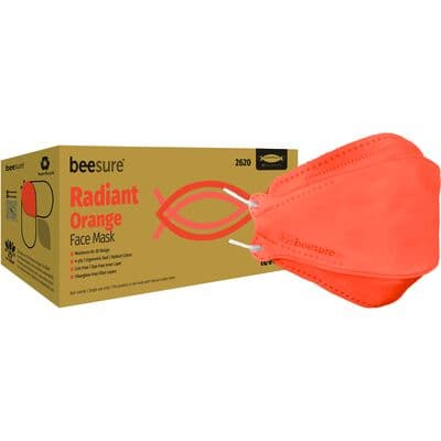 BeeSure Radiant Procedure Face Mask, ASTM Level 3, Orange, 40/Box, BE2620 thumbnail 11