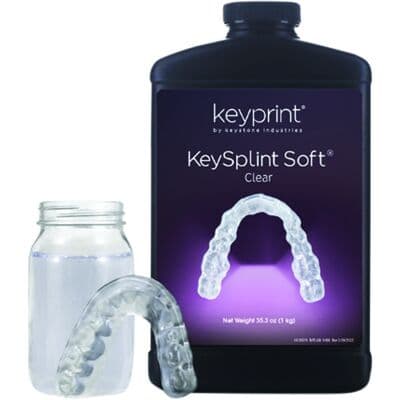 KeyPrint KeySplint Soft 3D Printing Resin, Clear, 1 kg Bottle, 4220161 thumbnail 7