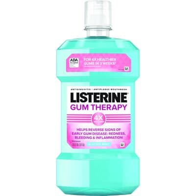Listerine Gum Therapy Antiplaque & Gingivitis Antiseptic Mouthwash, Glacier Mint, 1 L Bottle, 6/Case thumbnail 3