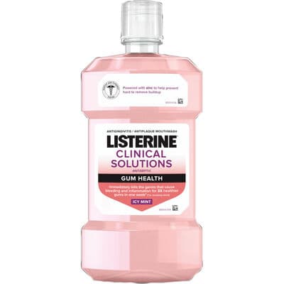 Listerine Clinical Solutions Gum Health Mouthwash, Icy Mint, 500 mL Bottle, 6/Pkg thumbnail 2