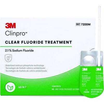 Solventum (3M) Clinpro Clear Fluoride Varnish, 2.1% Sodium Fluoride, Mint Flavor, 0.5 mL Unit Dose, 50/Pk, #7200M thumbnail 12