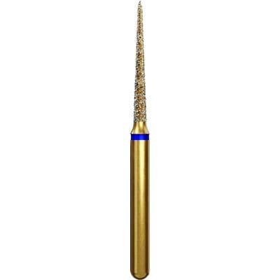 Coltene Alpen Multi-Use Multilayer Diamond Instrument, FG, Medium Grit, Needle/Flame Shape, Blue Ring, 1.2 mm Head Diameter, 10 mm Head Length, 5/Pkg, #859 thumbnail 4