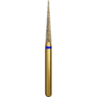 Coltene Alpen Multi-Use Multilayer Diamond Instrument, FG, Medium Grit, Needle Shape, Blue Ring, #859, 1.6 mm Head Diameter, 10 mm Head Length, 5/Pkg thumbnail 3