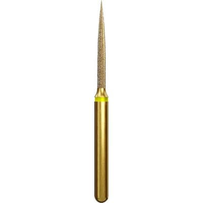 Coltene Alpen Multi-Use Diamond Bur, FG, Extra Fine, Flame #863, 1.2mm Head Diameter, 10mm Head Length, Yellow Ring, 5/Pkg thumbnail 7