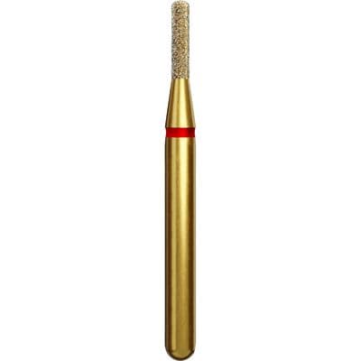 Coltene Alpen Multi-Use Multilayer Diamond Instrument, FG, Fine, Red Ring, Rounded Edge Cylinder, 1.2 mm Head Diameter, 4 mm Head Length, 5/Pkg, #835R thumbnail 3