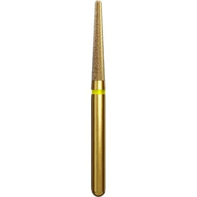 Coltene Alpen Multi-Use Multilayer Diamond Instrument, FG, Extra Fine, Yellow, Round End Taper, #856, 1.8 mm Head Diameter, 9 mm Head Length, 5/Pkg, G856-314-018-09.0 thumbnail 3