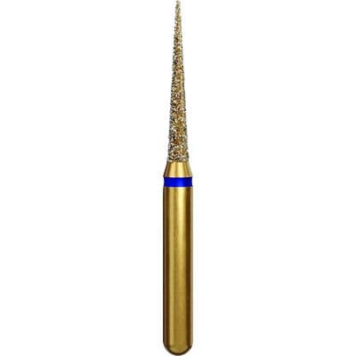 Coltene Alpen Multi-Use Multilayer Diamond Bur, FG Short Shank, Medium Grit, Flame/Needle Shape, #858-012, 1.2 mm Head Diameter, 8 mm Head Length, 5/Pkg thumbnail 6