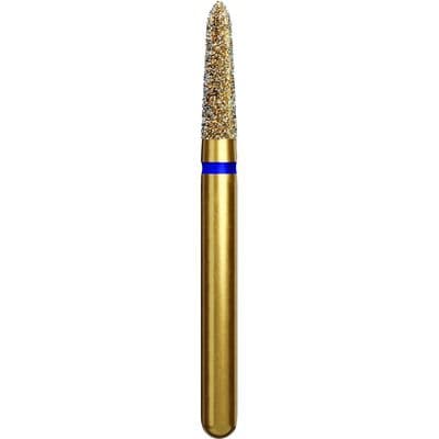 Coltene Alpen Multi-Use Multilayer Diamond Bur, FG, Medium Grit, Tapered Torpedo/Curettage, #877K-018, 1.8 mm Head Diameter, 6 mm Head Length, 5/Pkg thumbnail 6