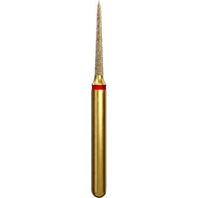 Coltene Alpen Multi-Use Multilayer Diamond Bur, Fine Grit, Tapered Torpedo/Curettage, FG, 1 mm Head Diameter, 8 mm Head Length, 5/Pkg, #878K-010 thumbnail 6