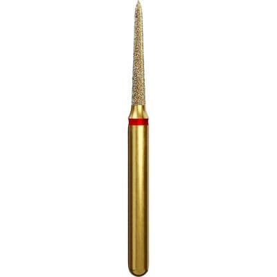 Coltene Alpen Multi-Use Multilayer Diamond Bur, Fine Grit, Tapered Torpedo/Curettage, FG, #878K-012, 1.2 mm Head Diameter, 8 mm Head Length, 5/Pkg thumbnail 6