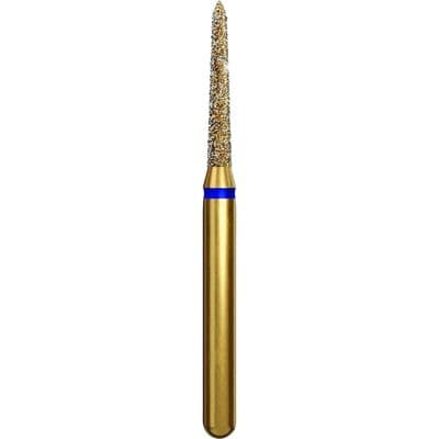 Coltene Alpen Multi-Use Multilayer Diamond Bur, FG, Medium Grit, Tapered Torpedo/Curettage, #878K-014, 1.4 mm Head Diameter, 8 mm Head Length, Blue Ring, 5/Pkg thumbnail 6