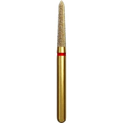 Coltene Alpen Multi-Use Multilayer Diamond Instrument, FG, Fine Grit, Red Ring, Tapered Torpedo/Curettage, #878K, 1.6 mm Head Diameter, 8 mm Head Length, 5/Pkg thumbnail 3