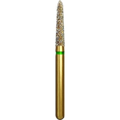 Coltene Alpen Multi-Use Multilayer Diamond Bur, Super Coarse, Tapered Torpedo/Curettage, FG, 1.8 mm Head Diameter, 8 mm Head Length, 5/Pkg, #878K-018 thumbnail 6