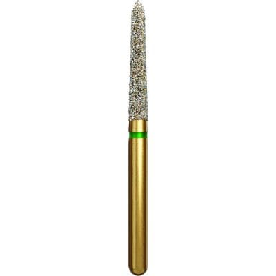 Coltene Alpen Multi-Use Multilayer Diamond Bur, Coarse, Tapered Torpedo/Curettage, FG, 1.8 mm Head Diameter, 10 mm Head Length, 5/Pkg, #879K-018 thumbnail 6